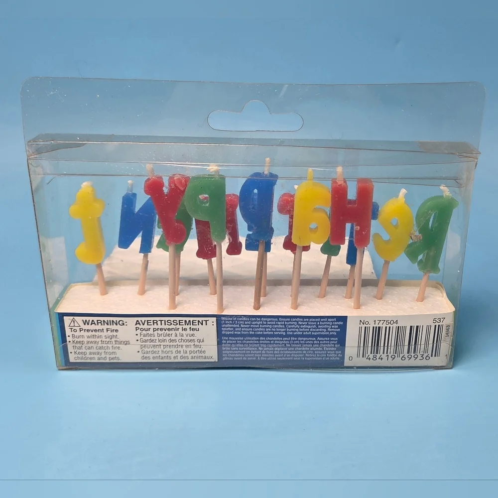 Multi Colored 'HAPPY RETIREMENT' Cake Candle Set, NEW